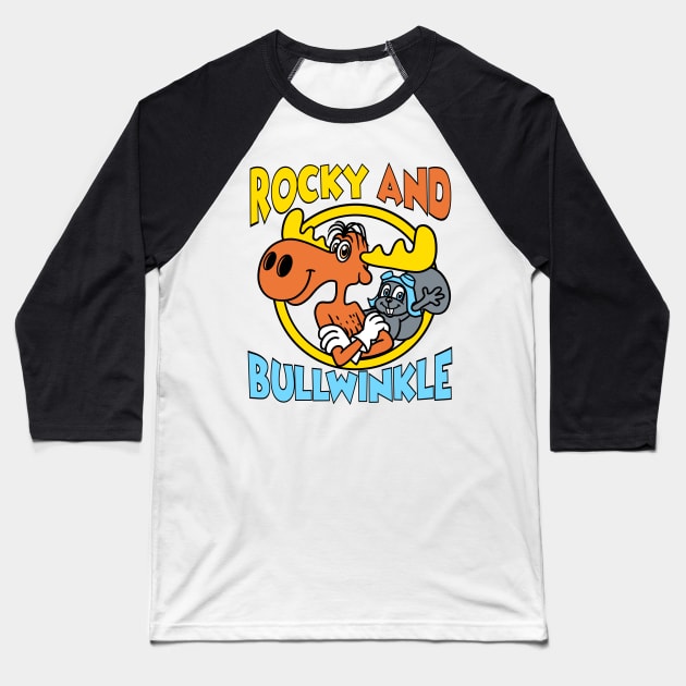 Rocky and Bullwinkle Baseball T-Shirt by littlepdraws